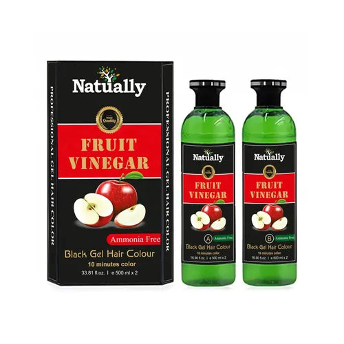 Natually Fruit Vinegar Hair Gel Colour 500ml - 10 Minutes Colour, Ammonia Free