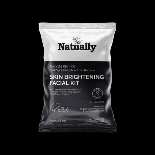 Natually Skin Brightening Facial Kit - Dark Spot Reduction & Tan Removal - 70gms
