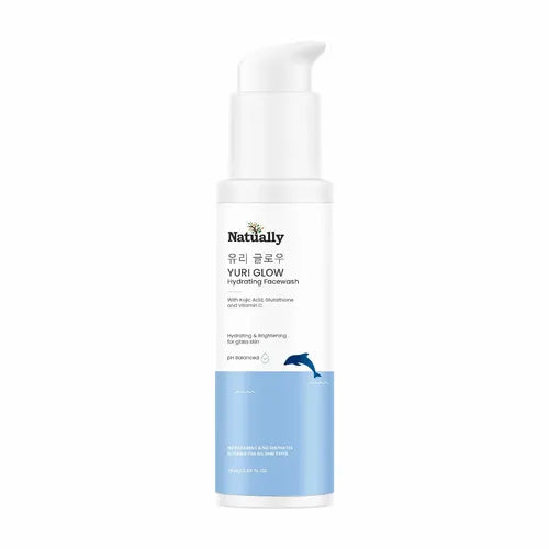 Natually YuriGlow Hydrating Facewash - Kojic Acid, Glutathione and Vitamin C, PH Balanced - 100ml
